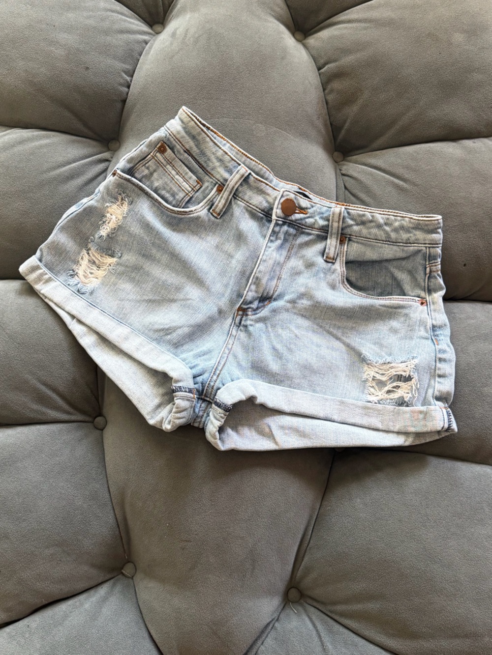 STS Blue Light Wash Distressed Denim Shorts